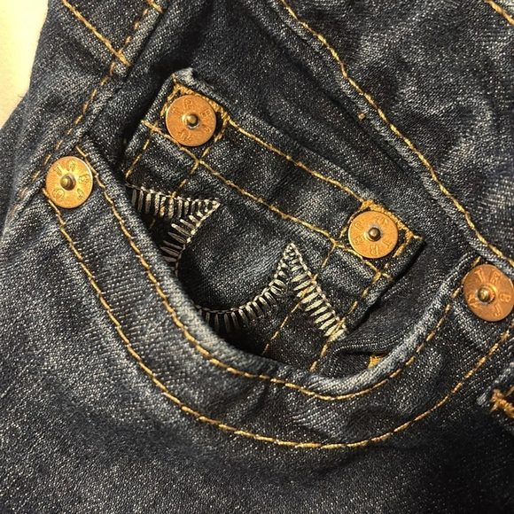 True religion straight leg jeans low rise cotton blend dark blue 5 pockets sz 26 - Picture 9 of 14